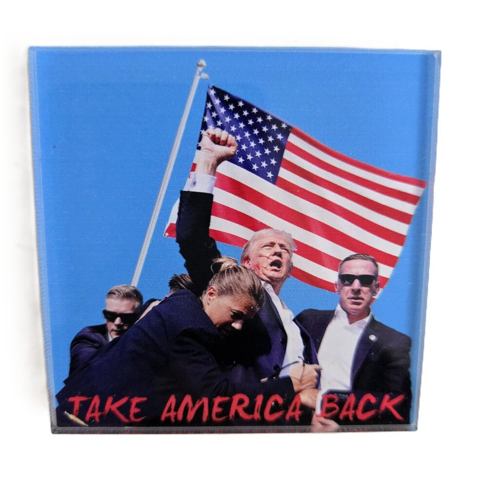 Donald Trump 2024 Take America Back Fridge Magnet Political Campaign Collectible